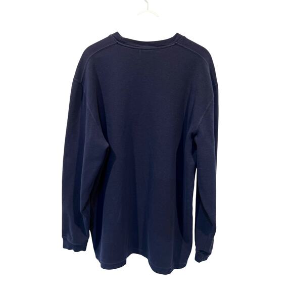 Junction West Thermal Shirt Cotton Navy Blue Solid Long Sleeve Men's XXLarge - Picture 2 of 12